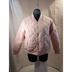 Alyned Together Women’s Quilted Reversible Bomber Jacket - Pink- Size L 12-14